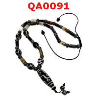 QA0091 : สร้อยคอหินทิเบต 9 ตา+หลายลาย