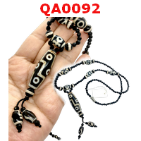 QA0092 : สร้อยคอหินทิเบต 9 ตา+หลายลาย