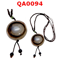 QA0094 : สร้อยคอหินอะเก็ตลายธรรมชาติ ดวงตาสวรรค์