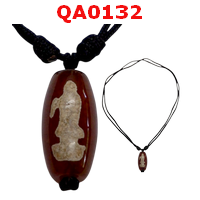 QA0132 : สร้อยคอหินดีซีไอ  ลายกวนอิม