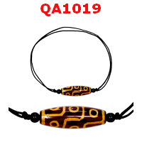 QA1019 : สร้อยคอหินทิเบต 9 ตา สร้อยปรับสั้นยาวได้