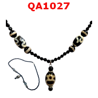 QA1027 : สร้อยคอหินทิเบต ไฉ่ซิงเอี๊ย+3 ลาย
