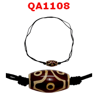 QA1108 : สร้อยคอหินดีซีไอ ลาย 6 ตาเขี้ยวเสือคู่
