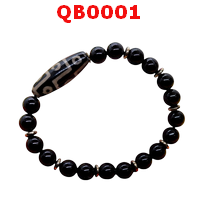 QB0001 : สร้อยข้อมือหินทิเบต 9 ตา