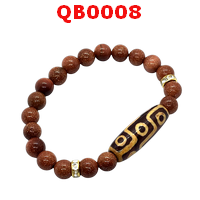 QB0008 : สร้อยข้อมือหินทิเบต 9 ตา
