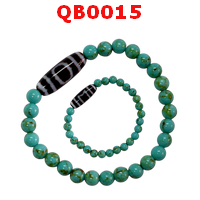 QB0015 : สร้อยข้อมือหินทิเบต 1 ตา ฟ้าดิน