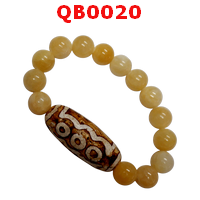 QB0020 : สร้อยข้อมือหินทิเบตลาย 5 ตา