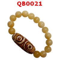 QB0021 : สร้อยข้อมือหินทิเบตลาย 3 ตา