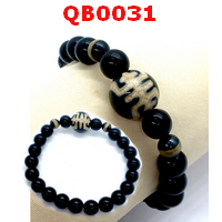 สร้อยข้อมือหินDZI ลายอายุยืน+หมอยา