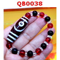 QB0038 : สร้อยข้อมือหินDZI 2 ตา