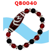 QB0040 : สร้อยข้อมือ หินดีซีไอ ลายดอกบัว