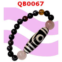 QB0067 : สร้อยข้อมือ DZI 2 ตา