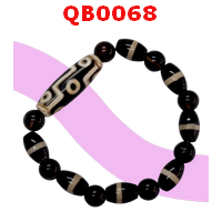 QB0068 : สร้อยข้อมือ DZI 9 ตา+หมอยา