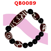 QB0089 : สร้อยข้อมือ DZI ลายนกวิเศษ