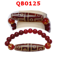 QB0125 : สร้อยข้อมือหินทิเบต  ลาย 12 ตา