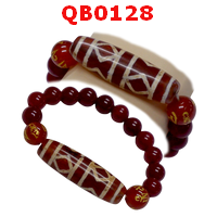 สร้อยข้อมือหินทิเบต  ลายวัชระ(คทาทอง)