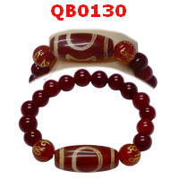 QB0130 : สร้อยข้อมือหินทิเบต  ลาย 1 ตา ฟ้าดิน