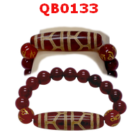 QB0133 : สร้อยข้อมือหินทิเบต  ลายกระดองเต่า