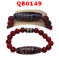 สร้อยข้อมือหินทิเบต  ลาย  9 ตา+2 เส้น