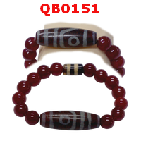 สร้อยข้อมือหินทิเบต  ลาย  2 ตา+2 เส้น