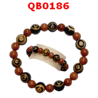 QB0186 : สร้อยข้อมือหินทิเบต ตามังกร 10 เม็ด