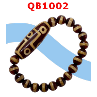 QB1002 : สร้อยข้อมือหินทิเบต 9 ตา+หมอยา