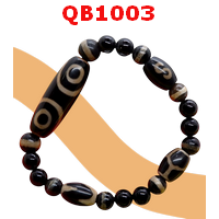 QB1003 : สร้อยข้อมือหินทิเบต 3 ตา +หมอยา+ 3 ลาย