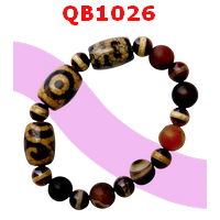 QB1026 : สร้อยข้อมือหินทิเบต หลายลาย