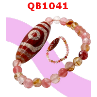 QB1041 : สร้อยข้อมือหินทิเบต 3 ตา