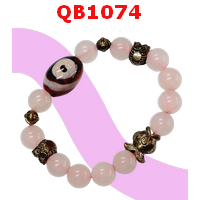 QB1074 : สร้อยข้อมือหิน 1 ตาภูเขา โรสควอตซ์