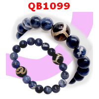 QB1099 : สร้อยข้อมือ DZI กระดองเต่า และดอกบัว