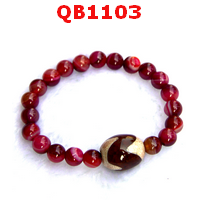 QB1103 : สร้อยข้อมือ DZI เขี้ยวเสือ