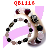 QB1116 : สร้อยข้อมือDZIตะขอ+ไฉ่ซิงเอี๊ย