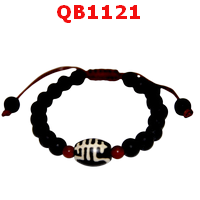 QB1121 : สร้อยข้อมือหินDZI อายุยืน