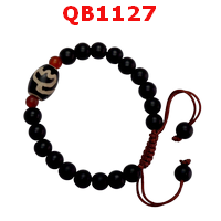 QB1127 : สร้อยข้อมือหินDZI ดอกบัว