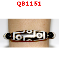 QB1151 : สร้อยข้อมือหิน DZI ลาย 9 ตา เกล็ดมังกร