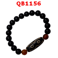 QB1156 : สร้อยข้อมือหิน DZI ลาย 7 ตา