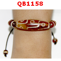 QB1158 : สร้อยข้อมือหิน DZI ลาย 9 ตา+หมอยา
