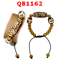 QB1162 : สร้อยข้อมือหิน DZI 5 ตา+หรูยี่+กระดองเต่า