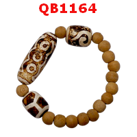 QB1164 : สร้อยข้อมือหิน DZI 5 ตา+หรูยี่+กระดองเต่า