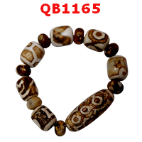 QB1165 : สร้อยข้อมือหิน DZI 5 ตา+ 6 ลาย
