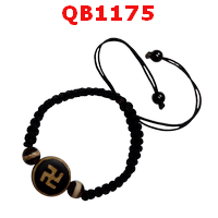 QB1175 : สร้อยข้อมือDZI สวัสดิกะ เชือกถัก
