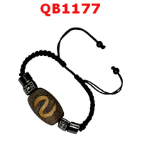 QB1177 : สร้อยข้อมือDZI ตะขอ เชือกถัก