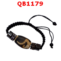 QB1179 : สร้อยข้อมือDZI หรูยี่ เชือกถัก
