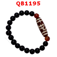 QB1195 : สร้อยข้อมือ DZI ลายดอกบัว