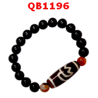 QB1196 : สร้อยข้อมือ DZI ลายดอกบัว