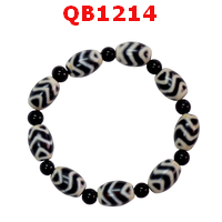 QB1214 : สร้อยข้อมือ DZI ลายภูเขา 9 เม็ด