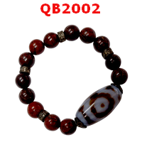 QB2002 : สร้อยข้อมือหินDZI 3 ตา