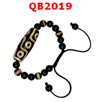 QB2019 : สร้อยข้อมือหินDZI 9 ตาและหมอยา