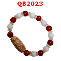 QB2023 : สร้อยข้อมือหินDZI 2 ตา